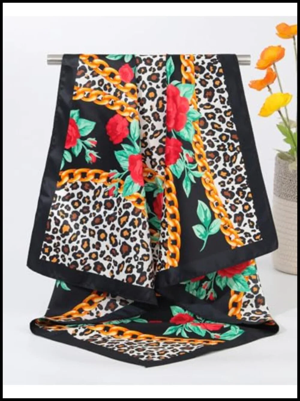 27.5 Inch Satin Silk Head Scarf Square Bandana for Women Hair Wrap Neck Scarf